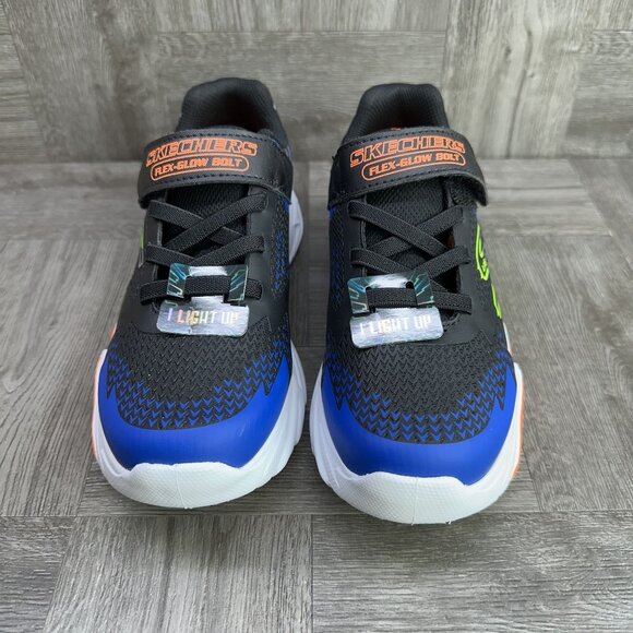 Skechers Flex Glow Big Kids size 4 Blue Light Up Sneakers - Picture 4 of 8